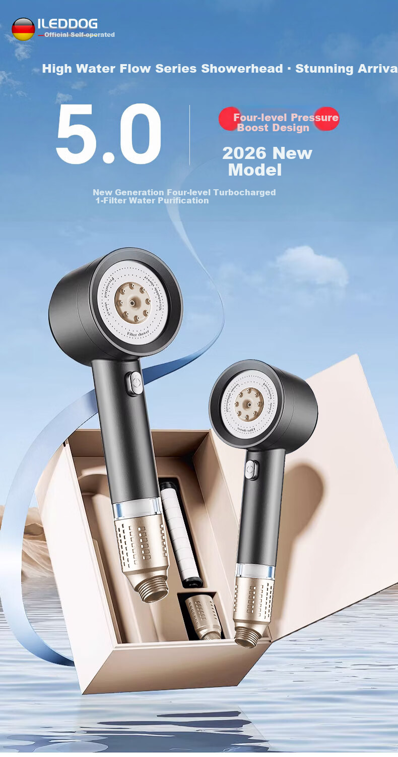ILeddog [Germany] Dual Turbocharged Shower Head Home Bathing Filter Showerhead Set LP-79 4