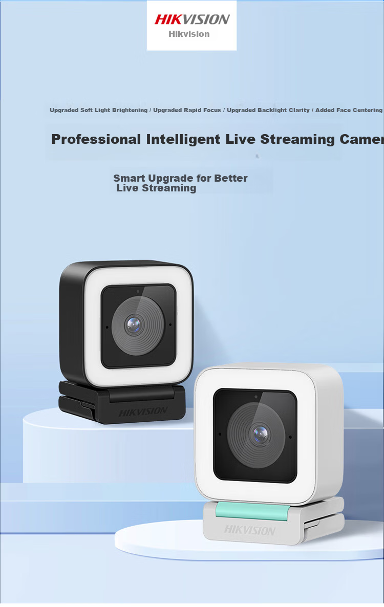 Hikvision Live Streaming Camera 1080P HD Dual Microphones Focus Soft Light Smart Beauty Portrait Centering USB Webcam U22 Pro for Laptop and Desktop 2