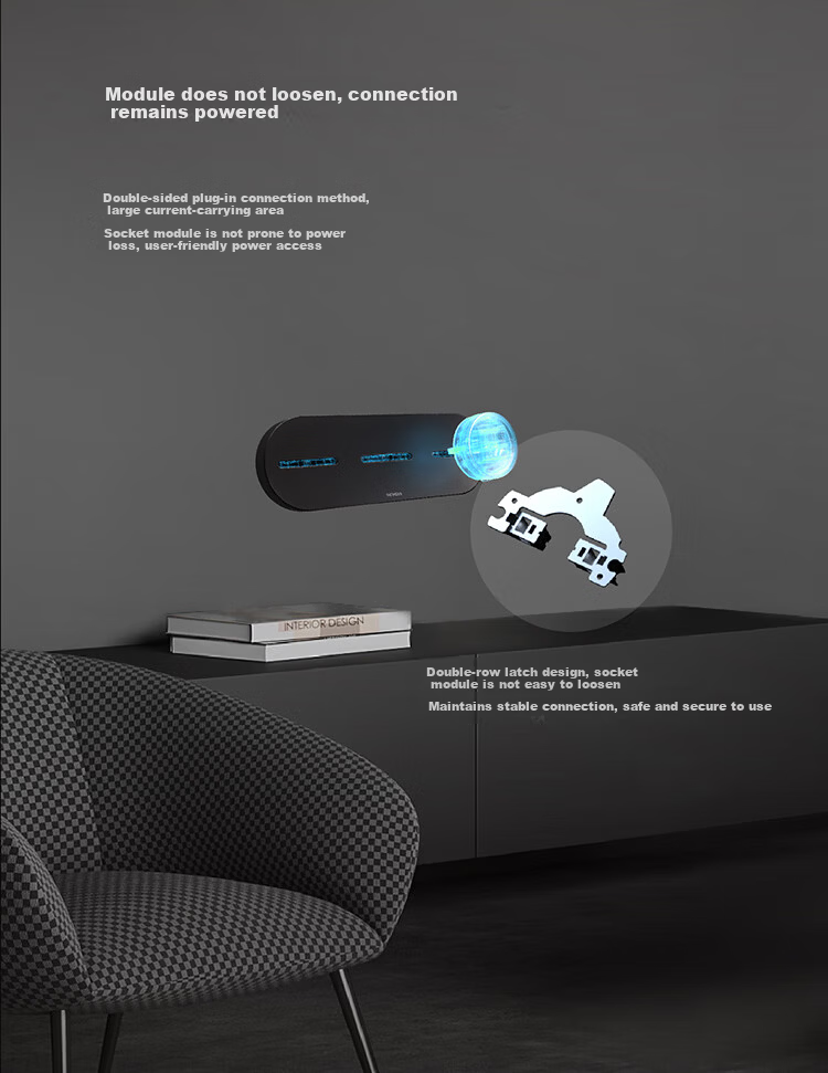 SIEMENS Rail Socket 24cm Mini Track Power Strip + 3 Five-Hole Modules (Requires Base Box Installation) Q10 Smoke Gray 13