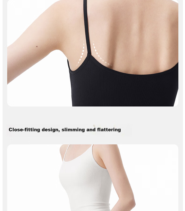 Half-Training Camisole with Chest Pad, Backless Bra, Integrated Inner Wear and Outer Wear, Cloudy Gray, Size S 24