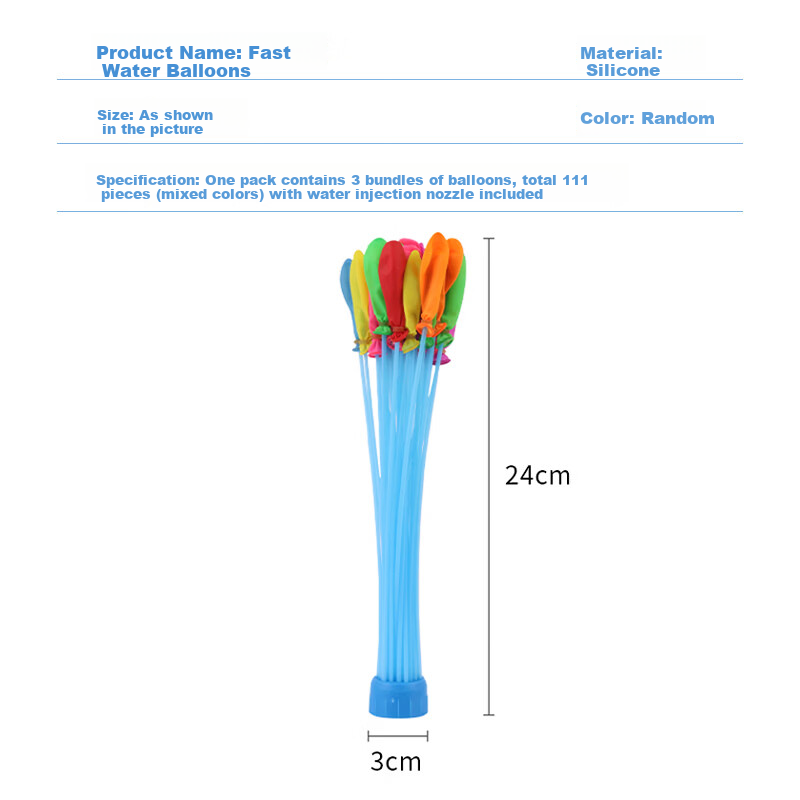 Extreme Space Water Balloons Quick Fill Water Balloons Kids Water Fight Toy Small Water Bullets Pool Party Fun Props 111 Pieces