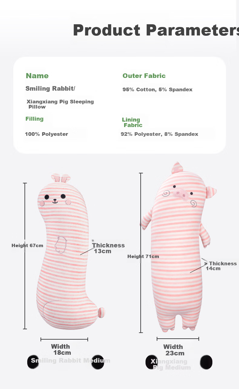Legua Children's Sleeping Body Pillow Long Smile Rabbit Plush Side Sleep Leg Hug Pillow Kids Gift 16