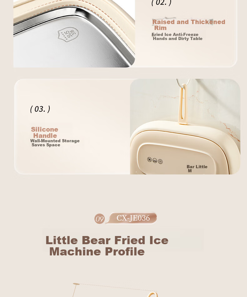 Bear Home Use Small Stir-Fried Yogurt Machine Children's Mini Stir-Fried Ice Cream Maker Ice Machine Non-Electric 316 Stainless Steel 18