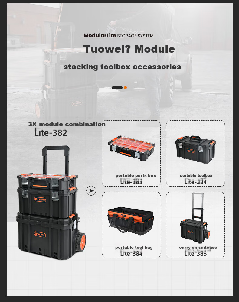 Tactix Combination Telescopic Toolbox Visible Parts Box Industrial Grade Vehicle Stackable Large Household Storage Box 320383 14