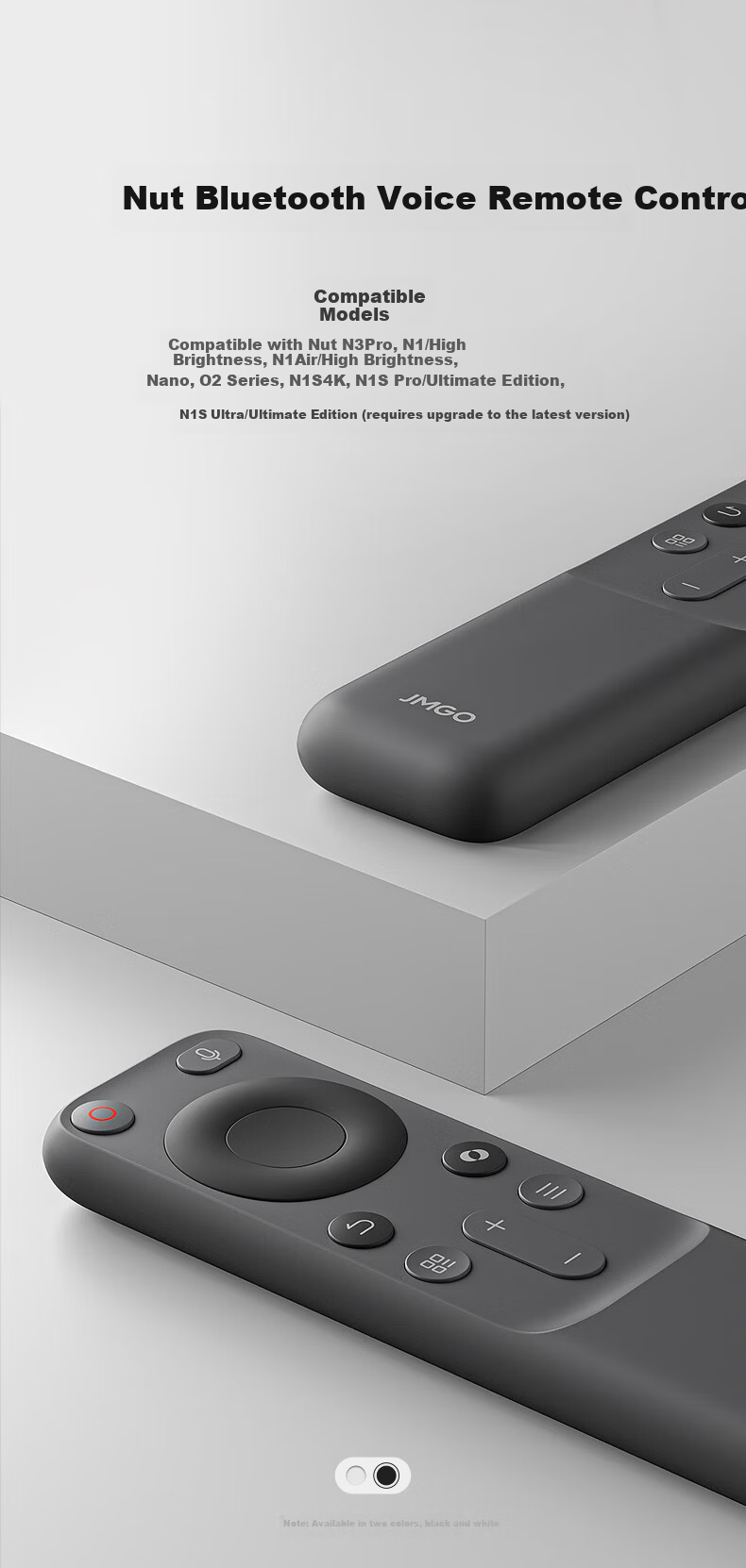 JMGO Bluetooth Voice Remote Control Universal Projector White Bluetooth Pairing Long Battery Life Compatible with Multiple Projectors 1