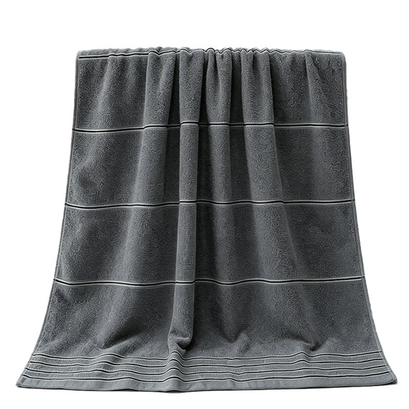Grace Pure Cotton Bath Towel A-Class Thickened Quick-Dry Highly Absorbent Unisex Bath Towel 310g Dark Gray