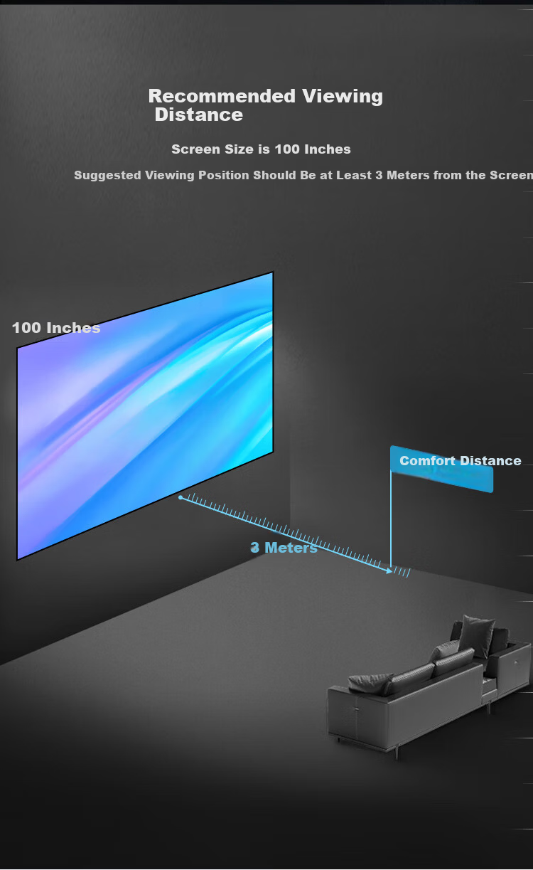JD Jingzao Home Projection Screen Wall-Mounted Frame Screen 100 Inch Anti-Light Fresnel Soft Screen Compatible with JmGO, XGIMI, Xiaomi Projectors Mid-Long Throw 10