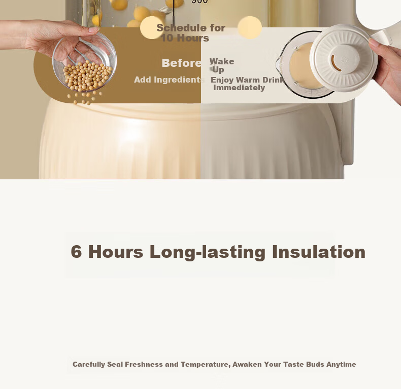 Yangzi Fully Automatic Soy Milk Maker and Blender 5-6 Functions, Self-Cleaning, 1.65L Large Capacity, 20-Blade Juicer B-005 25