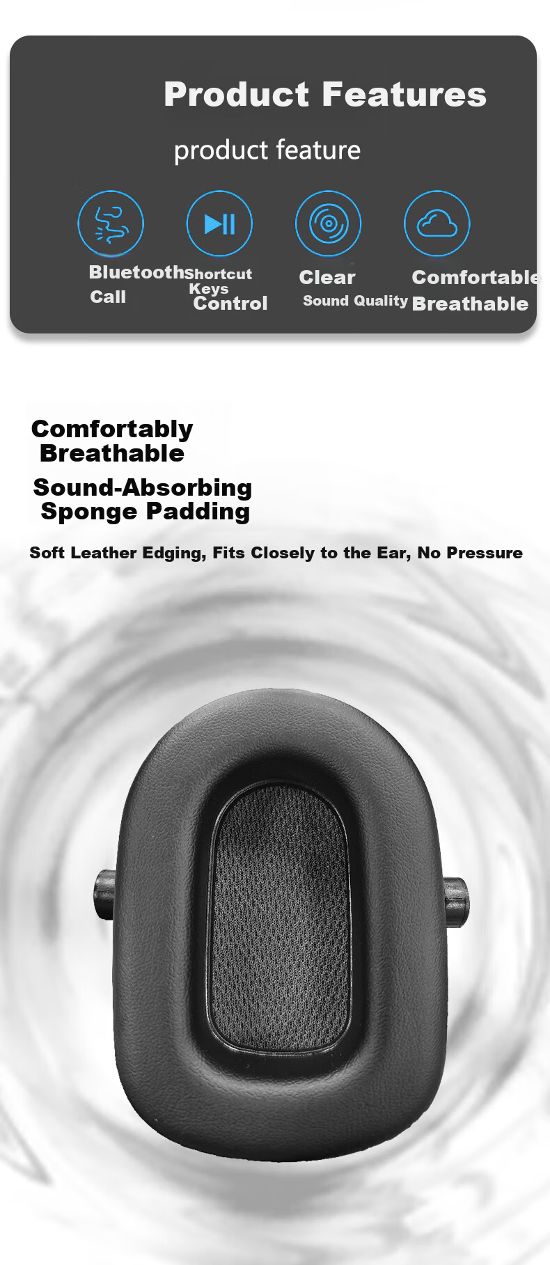 VIAN Bluetooth Over-Ear Electronic Noise-Canceling Headphones for Gardening, Noise Reduction, External Audio Source, Bluetooth Monitoring, Phone, Multimedia Communication, Noise-Isolating Headphones B 2
