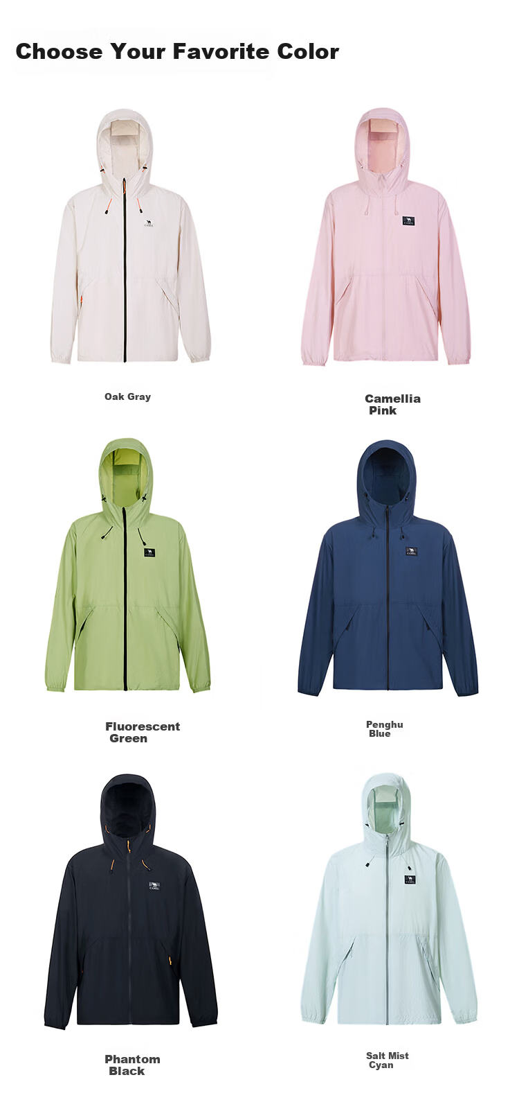CAMEL Outdoor Original Yarn Sun Protection Jacket 2026 Spring Summer New Unisex Cooling Breathable Sun Protection Sports Jacket 1007 29