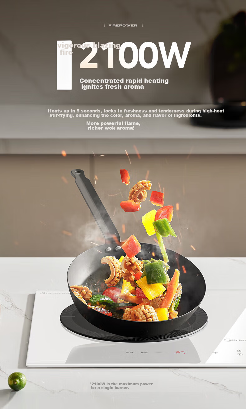 Midea Induction Cooker Double Burner Built-in High Power 3300W Multifunctional Electric Stove ZHE3317 6