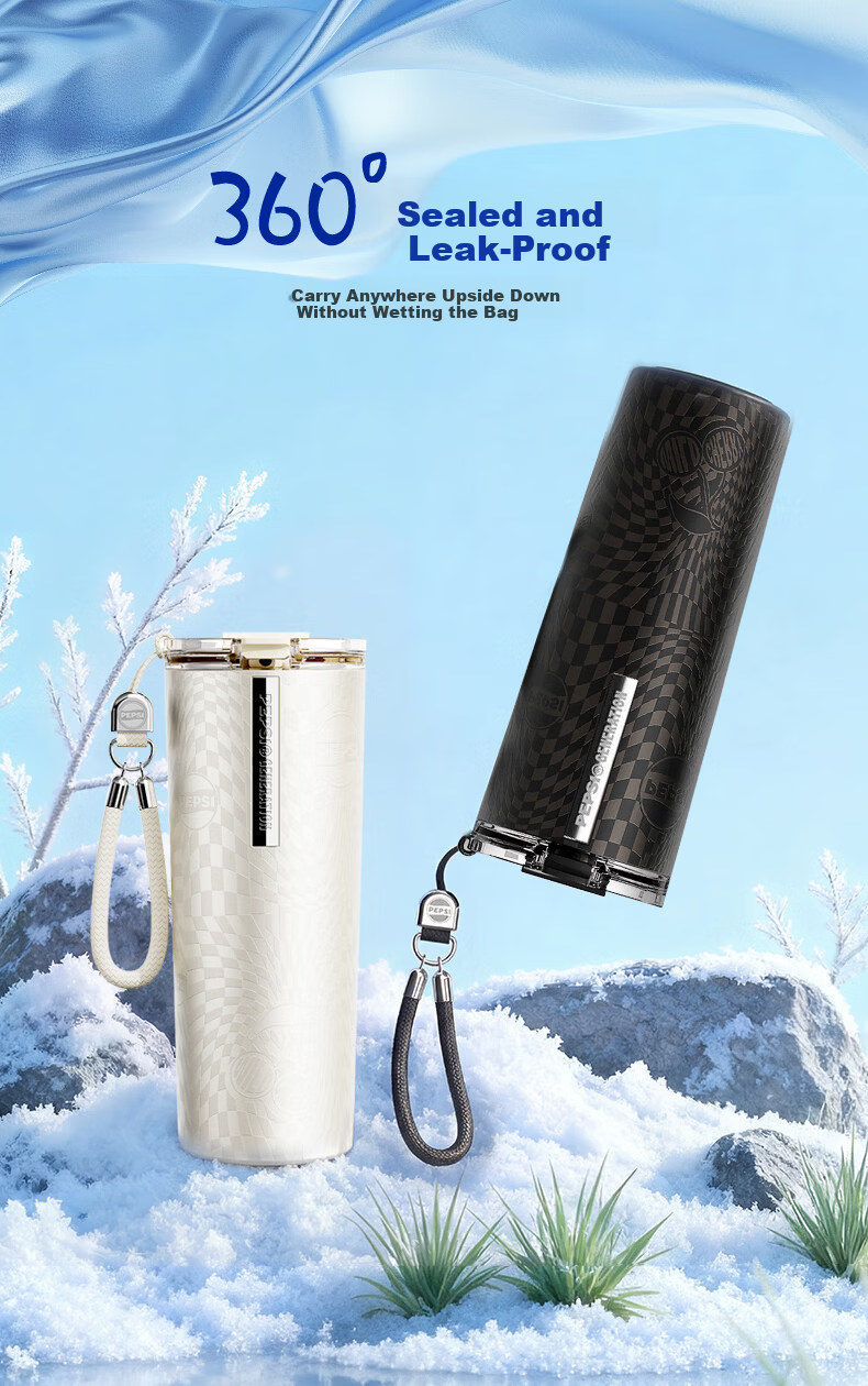 Pepsi Insulated Tumbler 316L Stainless Steel Coffee Cup Portable Car Cooler Sports Travel Mug 650ml Ink Brown 9