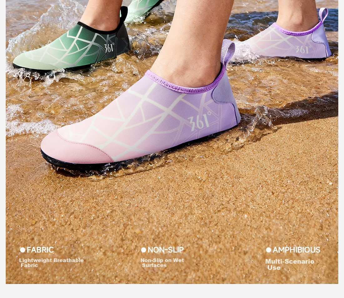 361° Women's Beach Shoes Swimming Shoes Outdoor Rafting Creek Shoes Non-Slip Puncture-Resistant Adult Diving Shoes Water Park Wading Shoes 2