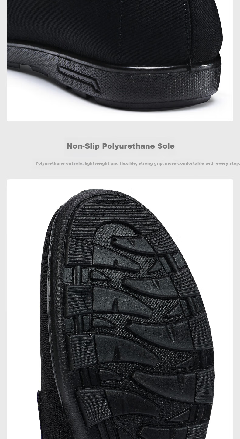 BUSHEYUAN Breathable Slip-On Old Beijing Cloth Shoes for Men Lazy Casual Middle-Aged and Elderly Dad Black Work Shoes 8502 Size 40 5