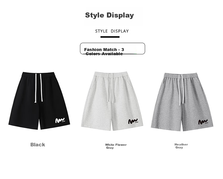 NASA GISS Official Streetwear Summer Shorts Men Trendy Youth Sports Loose Fit Versatile Knee-Length Pants Black 2XL 3