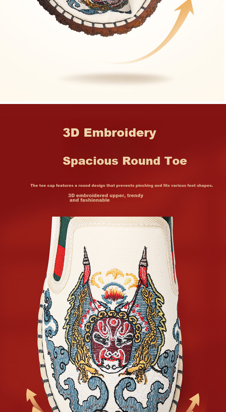 BUSHEYUAN Chinese Style Embroidered Face Mask Casual Cloth Shoes Old Beijing Men's Cloth Shoes 11x-9011xin Black Size 41 6