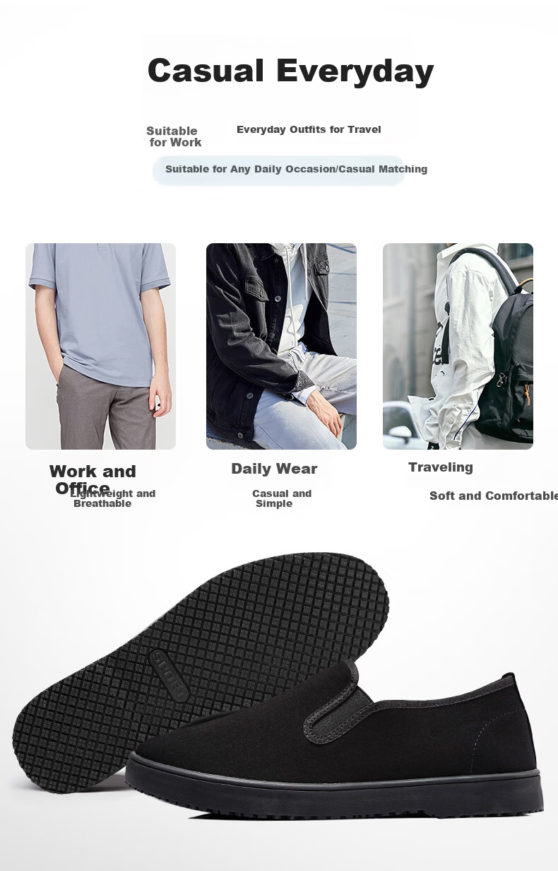BUSHEYUAN Traditional Casual Middle-aged and Elderly Beijing Cloth Shoes Men 83X-1822 Black Size 38 2