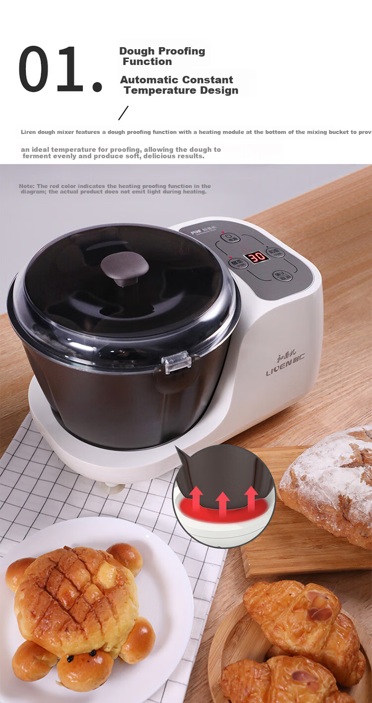 Liven 2025 New Model 7L Large Capacity Dough Mixer Fully Automatic Home and Commercial Kneading Machine Fermentation and Proofing Chinese and Western Chef Machine HMJ-D7621 11