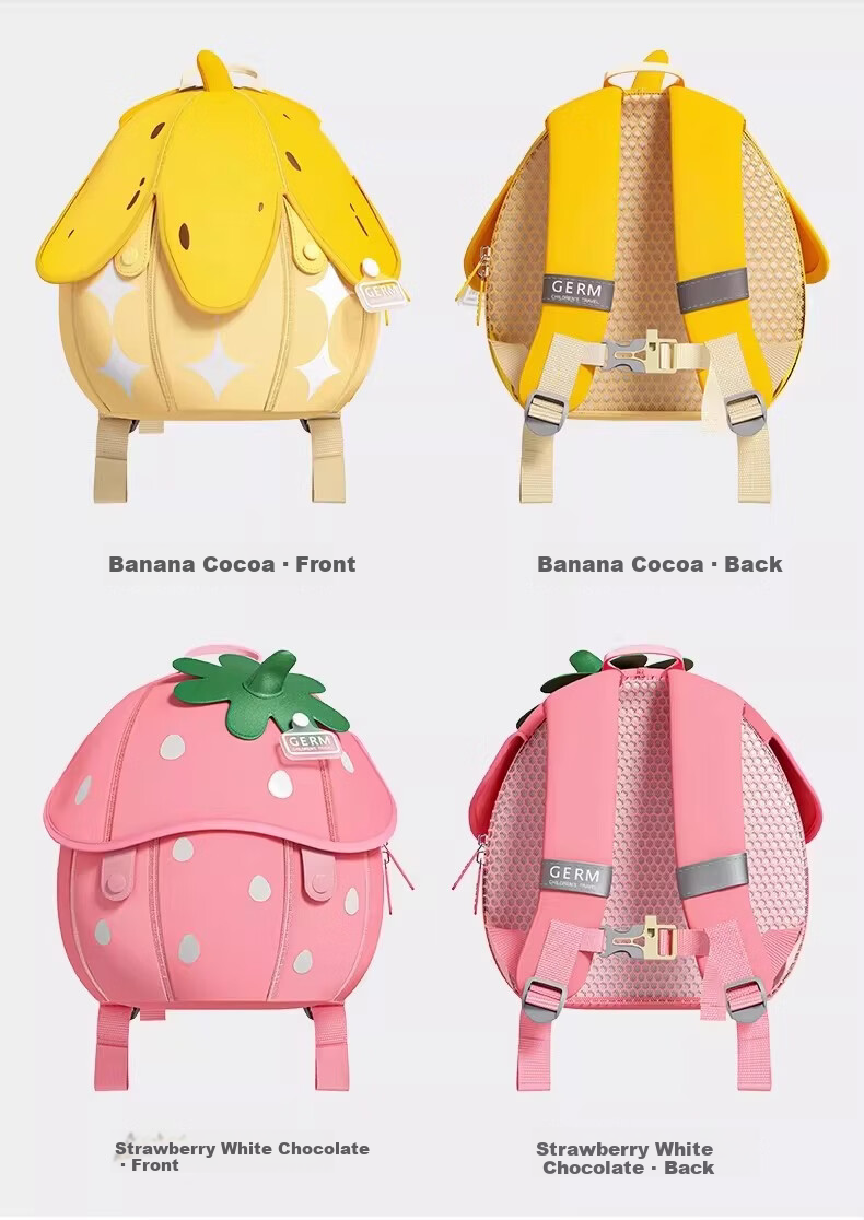 Germ Kids Backpack Kindergarten Girls Cute Strawberry White Chocolate Birthday Gift for Little Girls 30