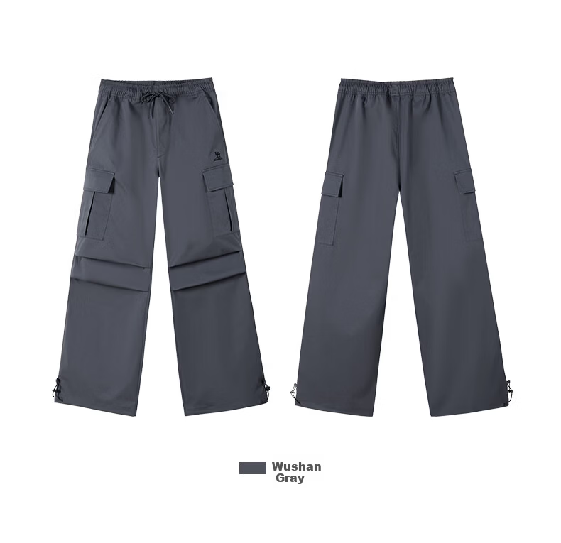 CAMEL Women's Straight-Leg Woven Workwear Waterproof Paratrooper Pants C24CA6L6619A Wushan Gray M 4