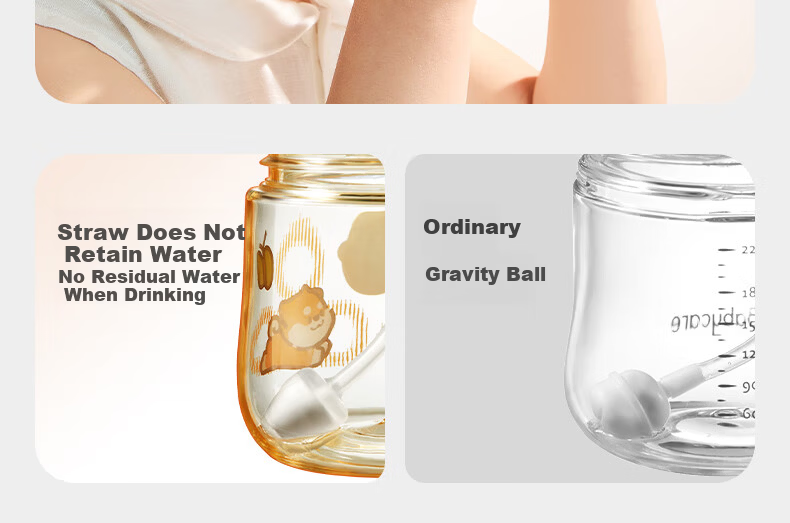 Babycare Shiba Inu Children's Water Cup Baby Training Cup Baby Straw Cup Anti-Choking Summer Water Bottle PPSU - Seagull Valve 12