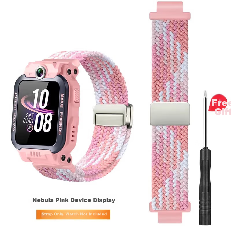 Shixian Magnetic Metal Buckle Woven Watch Strap for Xiaotiancai Z11/Z10/Z9/Youth Edition/Z8A/Z7/Z6P/N3/D3/Q2A/Q1R Nebula Pink