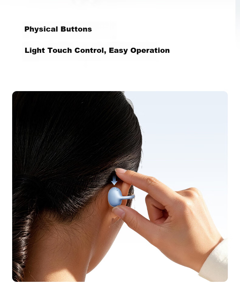 BASEUS [Latest Model 2026] MC2 S Comfortable Ear Clip Bluetooth Headphones, Open-Style Non-In Sports Call Noise Reduction AI Translation Long Battery Life Phantom Black 46
