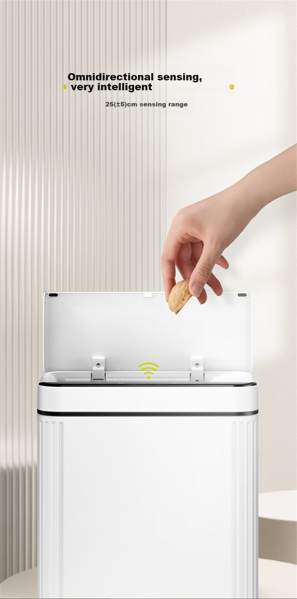 EKO Smart Sensor Trash Can 10L Matte White with Lid Stainless Steel Recommended by Zhang Ruoyun 9677 3