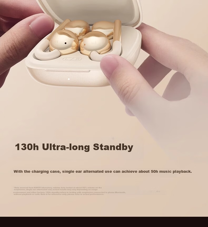 KINYO i9 Dynamic Ring AI Bluetooth Clip-On Wireless Bone Conduction Sports Call Noise-Cancelling Conference Translator Earphones for Xiaomi Apple Purple 34