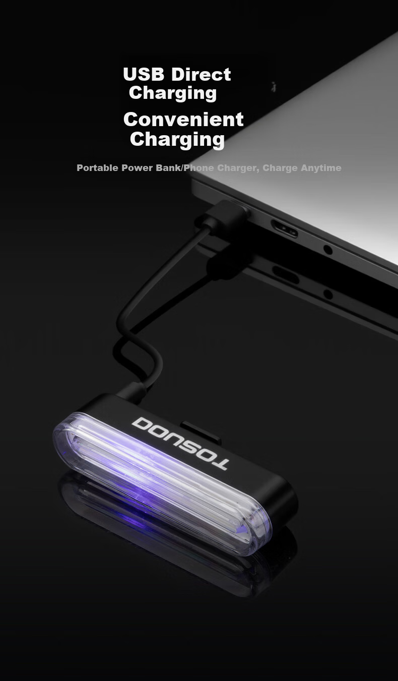 Captain Tas Waterproof Rechargeable Bicycle Tail Light RGB Mountain Road Night Riding High Brightness Brake Sensor Warning Light 9
