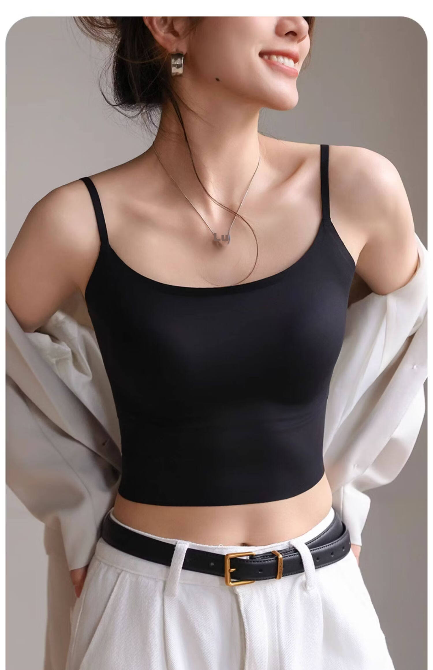 MiiOW Ice Silk Sun Protection Camisole for Women with Built-In Bra Pads, Invisible Underwear, Beautiful Back Design, And Outer Wear Top 24