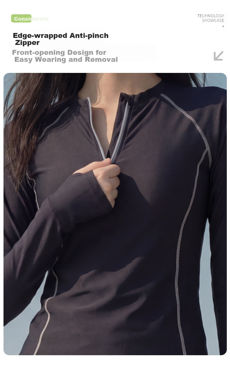 ANTA Women's Two-Piece Long Sleeve and Long Pants Swimsuit Conservative Plus Size Swimwear Sun Protection Surfing Diving Suit Black L 8