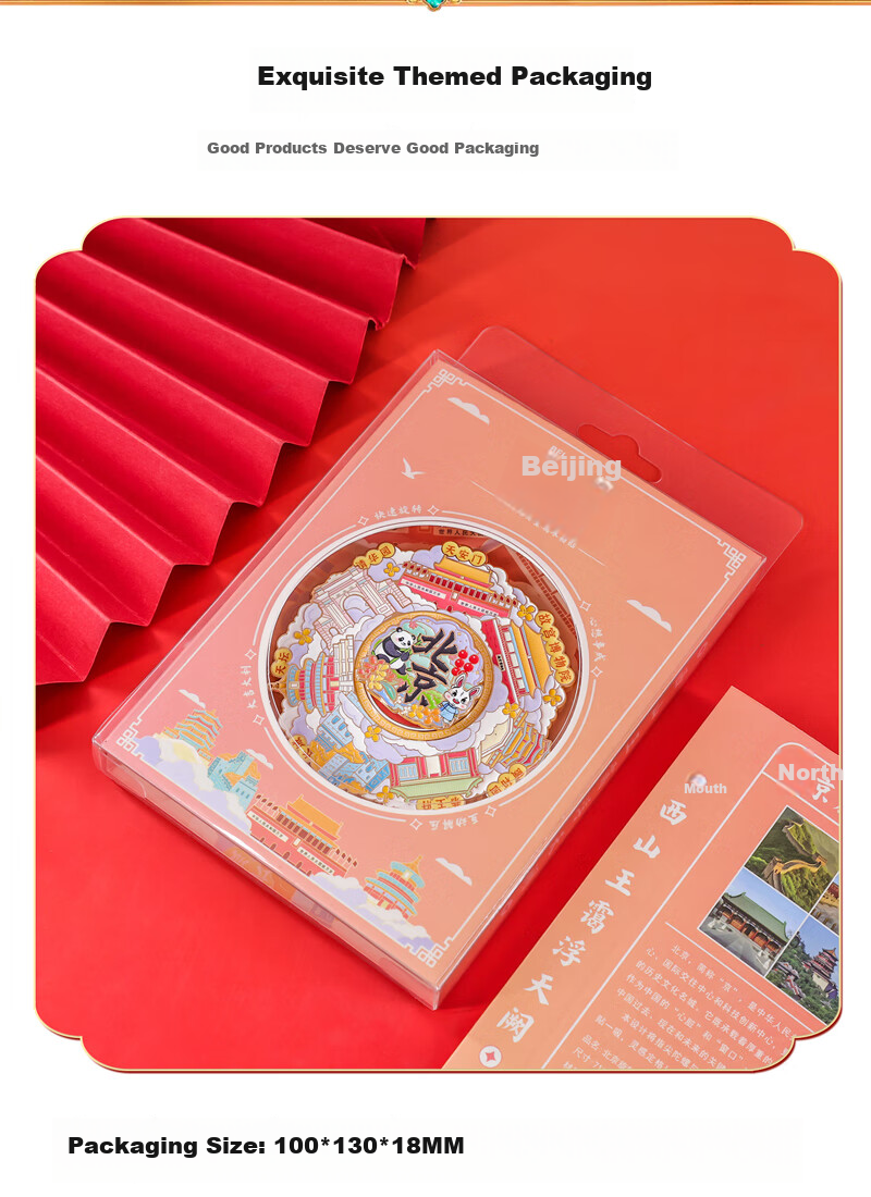 Palace Inside & Outside Beijing Landmark Rotating Metal Refrigerator Magnet Beijing Forbidden City Museum Cultural Creative Beijing Travel Souvenir Gift for Friends Students Birthday Teacher's Day Gif 9
