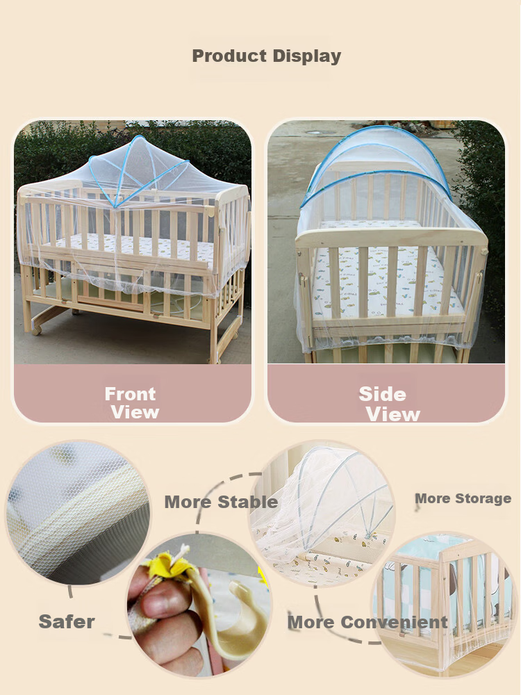 9i9 Baby Crib Mosquito Net Cover Cradle Bed Mosquito Net Full Coverage No Installation Foldable Universal A67 8