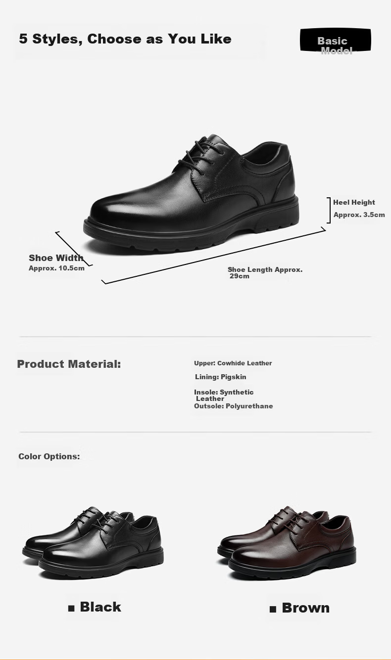 HLA Men's Formal Business Casual Breathable Derby Shoes HAAPXM1EBH071 Black Size 38 3