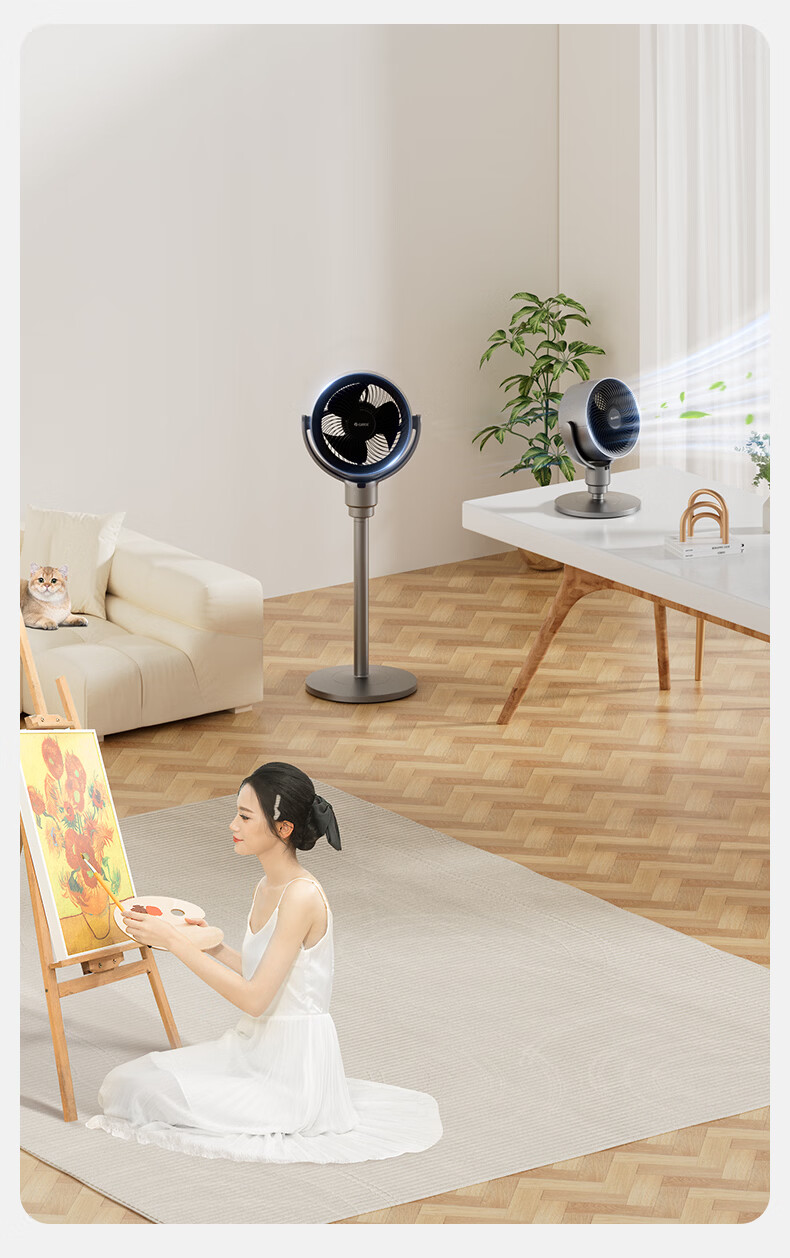 GREE DC Inverter Air Circulation Fan with Antibacterial and Antiviral Filter, Dual-use Table and Floor Fan, High Airflow, Remote Control, Timer Exhaust Fan 27