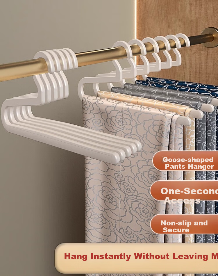 Jialifang Pants Hanger Clip, Clothes Hanger for Pants, Seamless Strong Anti-Slip Garment Hanger, Stainless Steel Drying Rack 1
