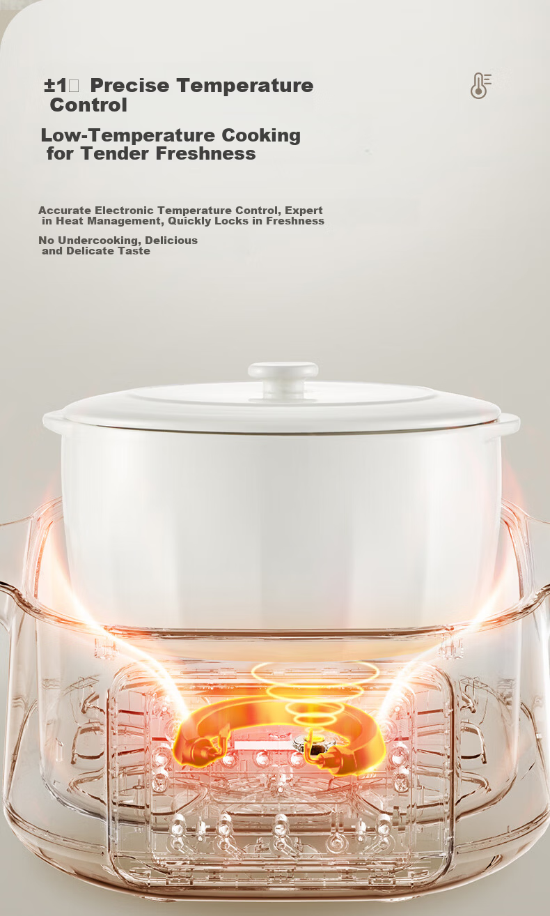 SUPOR Electric Stew Pot, Water Bath Stewing Cooker, Household Porridge and Soup Pot, Bird's Nest Stew Pot with White Ceramic Inner Pot, Steaming and Stewing DZ25FC859 2.5L Multifunctional Cooker 10