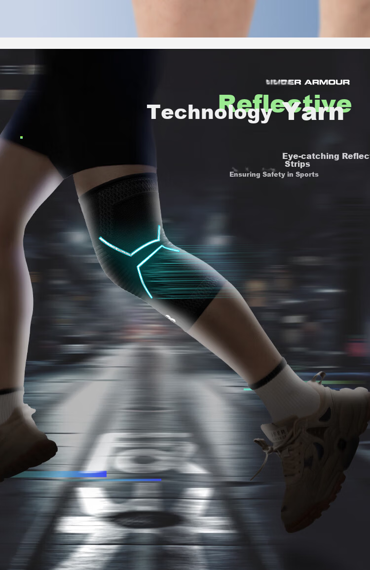 Under Armour Lightweight Knee Pads for Men's Sports, Professional Knee Protection for Running, Basketball, Badminton, Jump Rope, Warm And Non-Slip 8