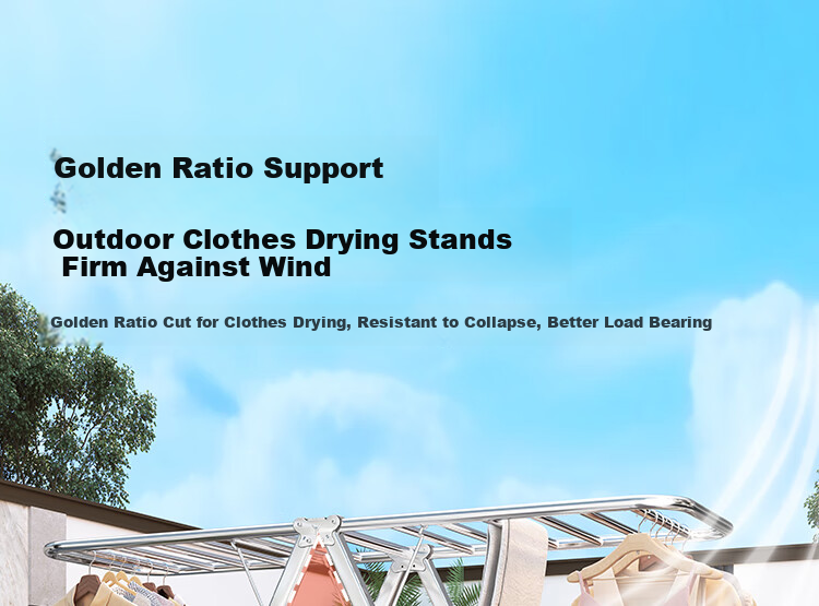 QIAONAMEI Floor Standing Clothes Drying Rack Foldable No Installation Indoor Balcony Laundry Rack Clothes Hanger 4497 12