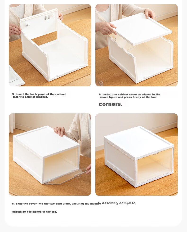 Xitianlong Flip-Top Shoe Box Functional Storage Box, Shoe Cabinet Doorway Entryway Cabinet Stackable Combination Shoe Cabinet, Transparent, 8-Pack 15