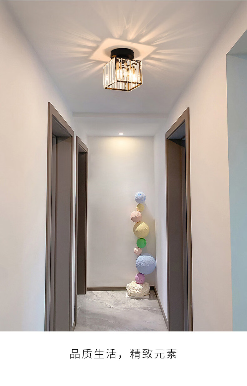 Dengling Luxury Crystal Corridor Light Simple Modern Hallway Light Entrance Round Small Light Nordic LED Ceiling Light Balcony Light 11