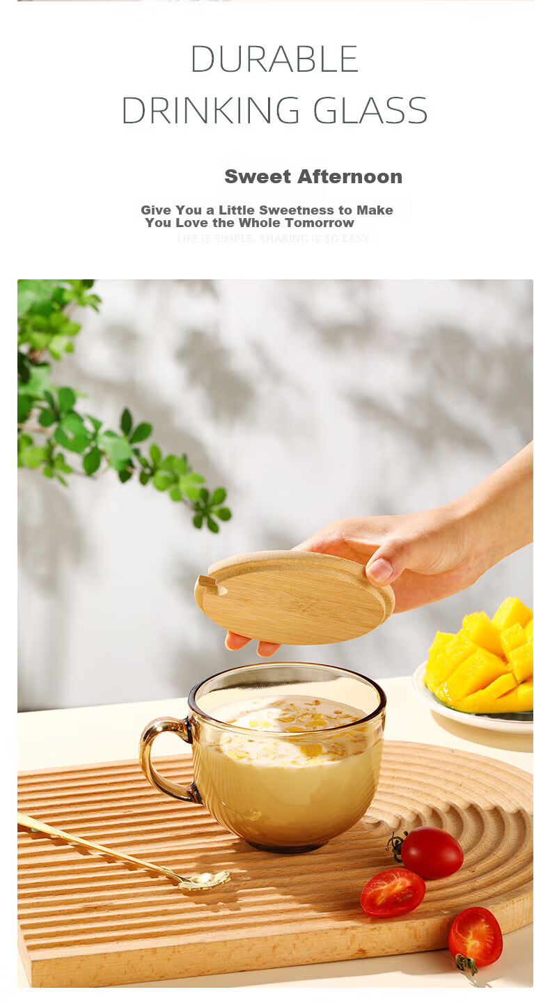 Fuguang Glass Cups, Water Glasses, Tea Cups, Cold Drink Mugs, Milk Beer Juice Cups, Heat-Resistant Mug, Home And Restaurant Use 4