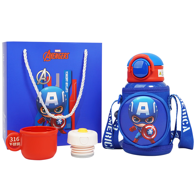 Disney Insulated Water Bottle for Kids 3-6 Years Old 316 Stainless Steel Straw Cup for Elementary School Students 1-3 Years Old 500ml