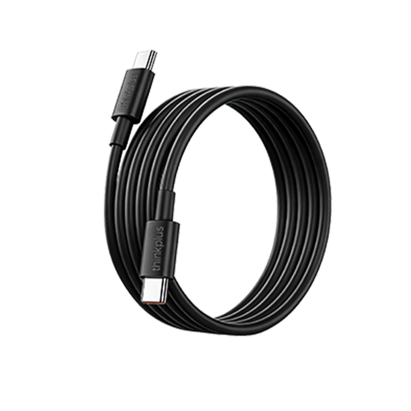 Lenovo thinkplus 100W Dual-Head Type-C PD Fast Charging Cable C to C for Phone Laptop Tablet Black 1.8m