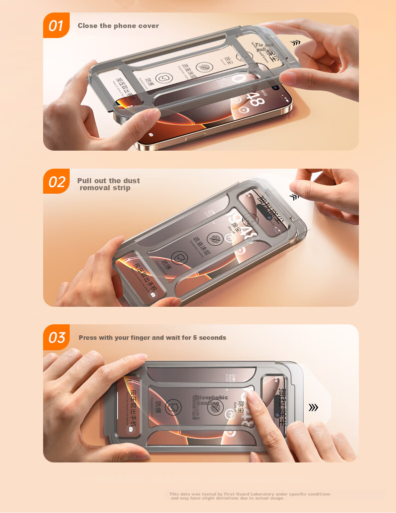 DIVI Dust-Free Case Instant Adhesive iPhone 16 Pro Max Tempered Glass Screen Protector Full Coverage Anti-Drop Anti-Fingerprint Smooth Touch 1 Piece 17