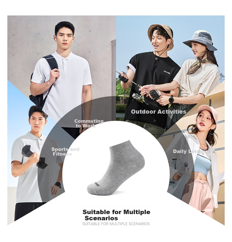Hongxing Erke Men's Outdoor Casual Sports Socks 5-Pack Trendy Versatile Socks 1