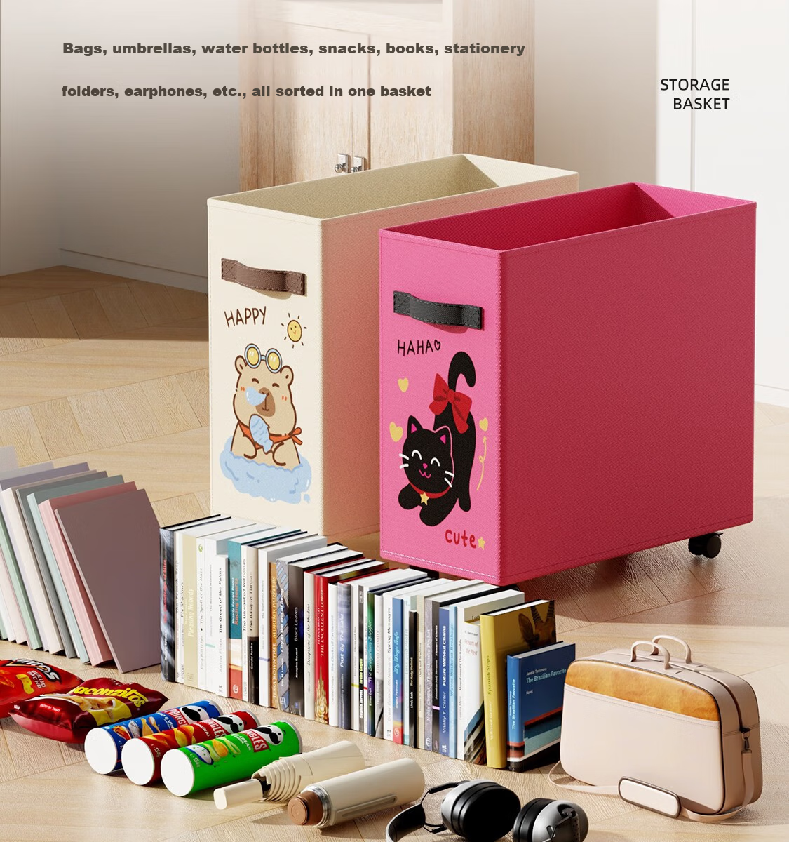 Fanyejia Under-Desk Storage Rack Organizer with Wheels for Office Desk, Small Cart for Workstation, Backpack Storage Trolley for Dormitory 6