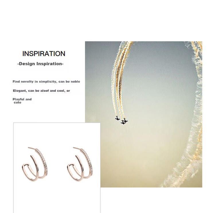 AJIDOU Minimalist Geometric Double Hollow Circle Delicate Stud Earrings for Women New Year Gift 5