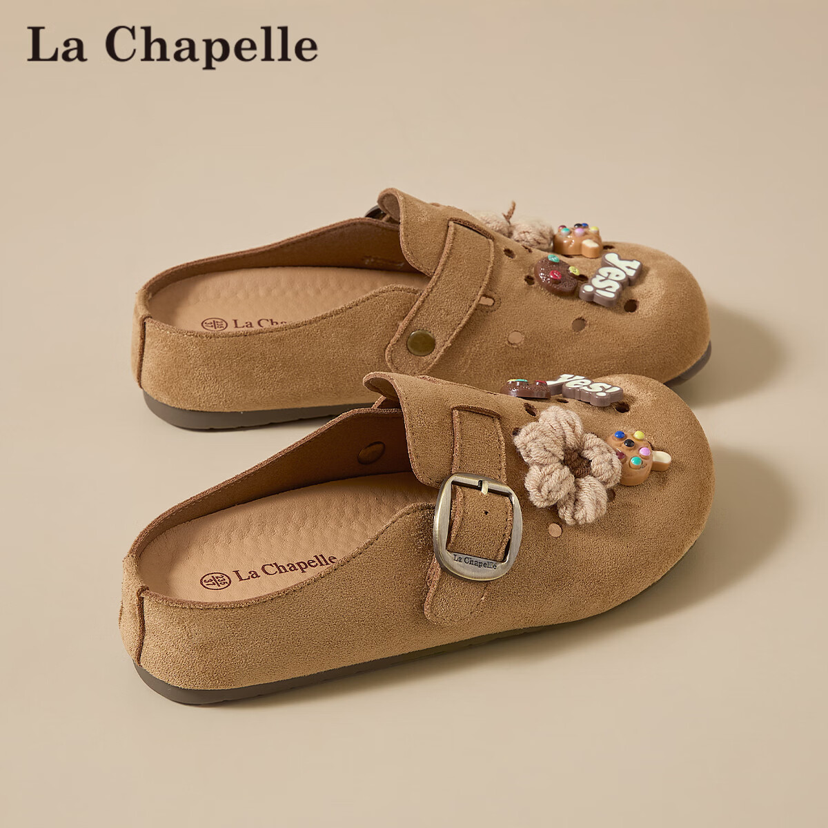 La Chapelle Women's Cartoon Birkenstock Style Summer Breathable Soft Sole Slip-On Sandals HP822 Camel Size 35